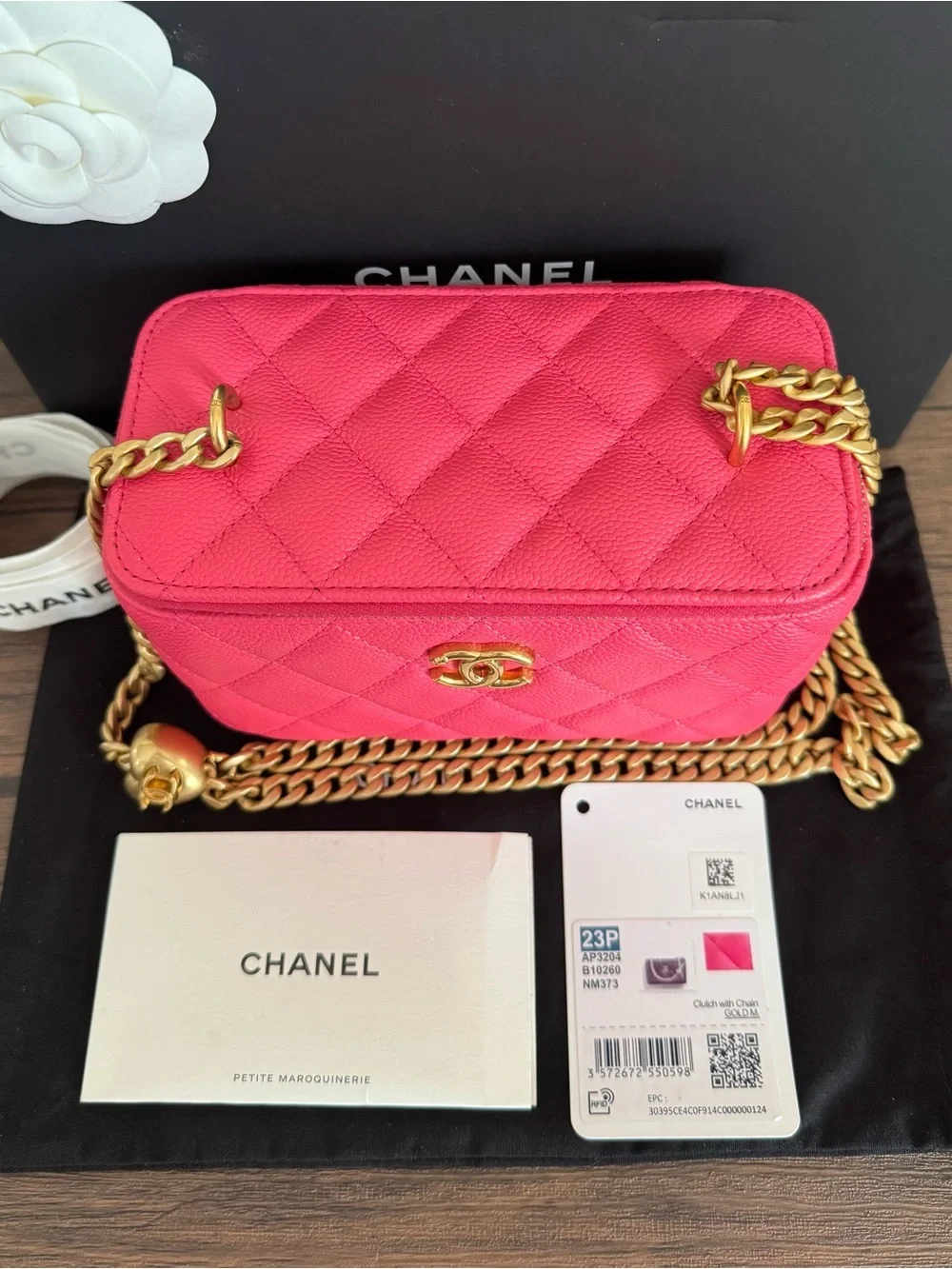 NEW CHANEL Caviar Quilted Leather Heart Crush Vanity Bag